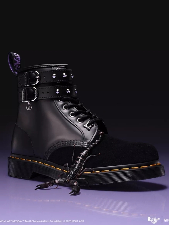 Dr. Martens Other - Dr. Martens Black Leather & Suede Buckle Combat Boot/wednesday/NWB